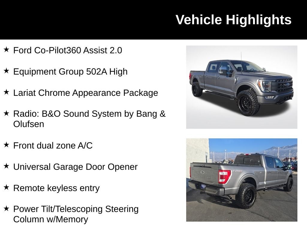 2021 Ford F-150 Lariat + Max Trailer Tow Package + Moonroof