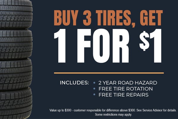 Buy 3 Tires, Get 1 for only $1